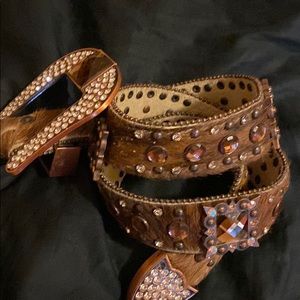 Brown Bling Noccona Belt